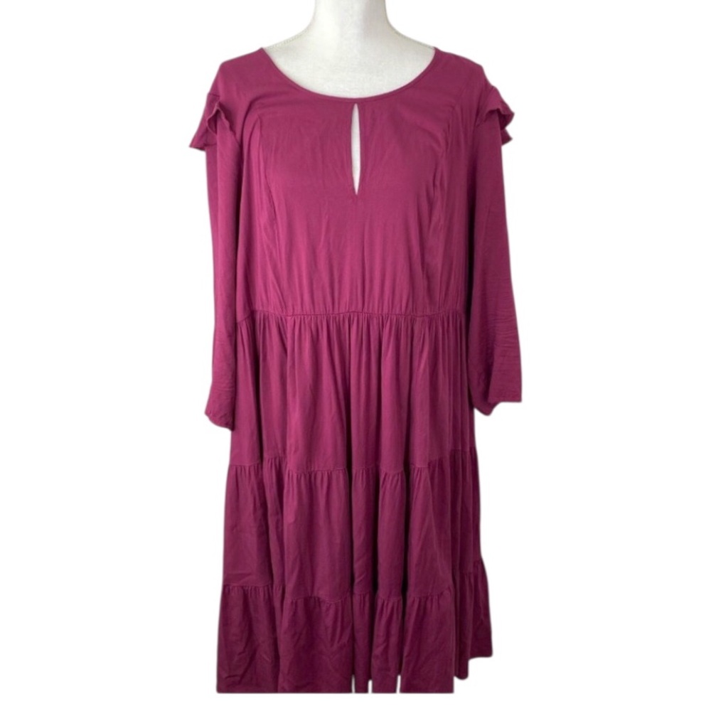 Torrid Fuchsia Keyhole Ruffle Dress